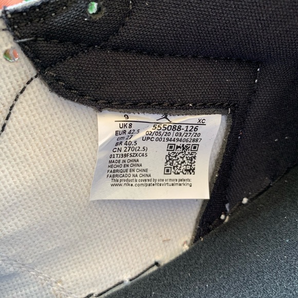 -Edm- 💨 Air Jordan 1 High ‘Light Smoke Grey’ (Sz 9) - Picture 8 of 10